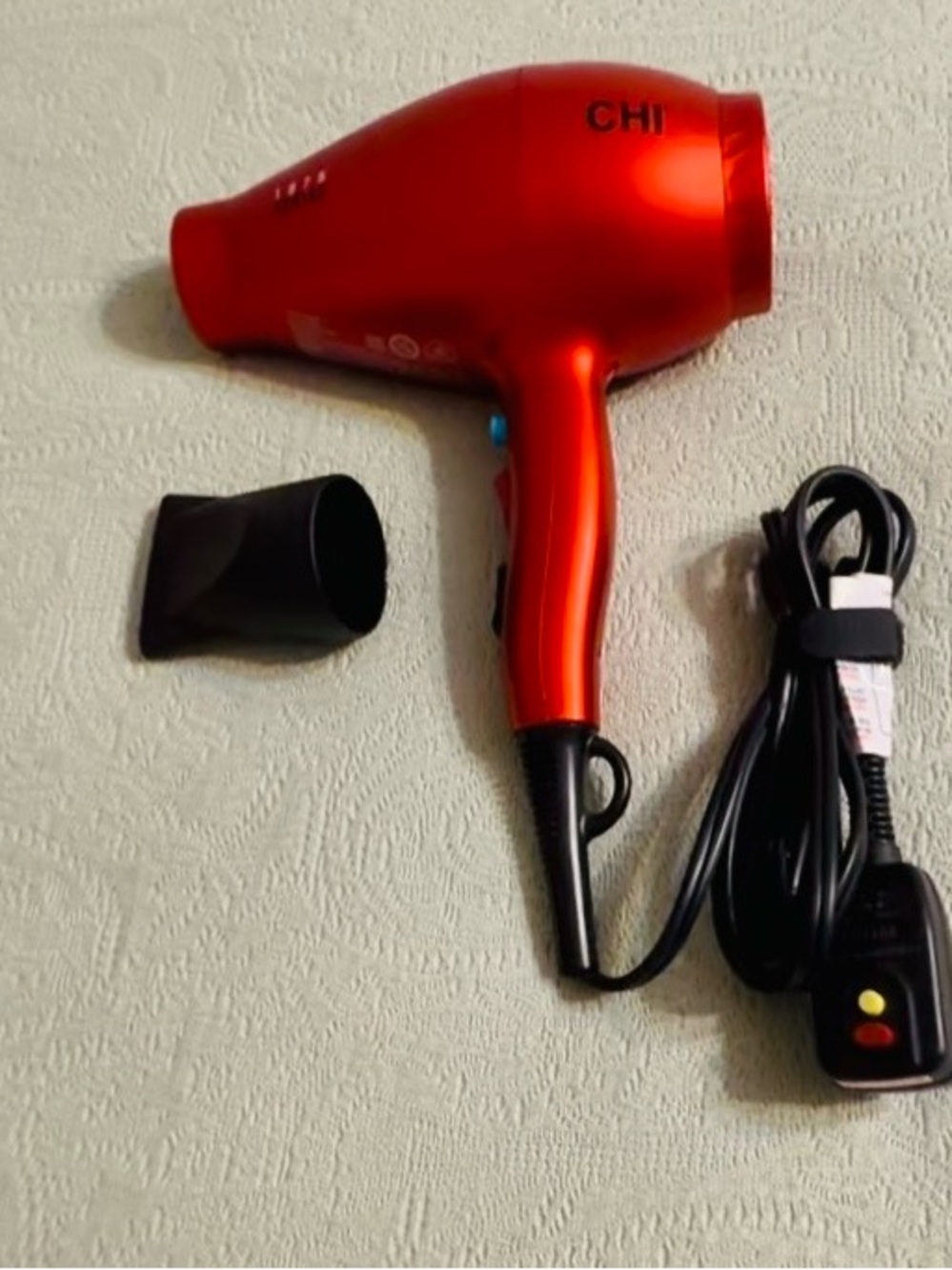 CHI 1875 Series Professional Hair Dryer, red, fully functional, used.